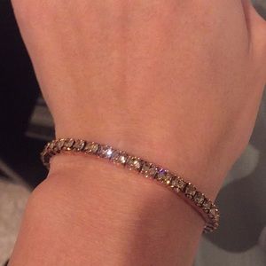 Rose gold silk stretch bracelet